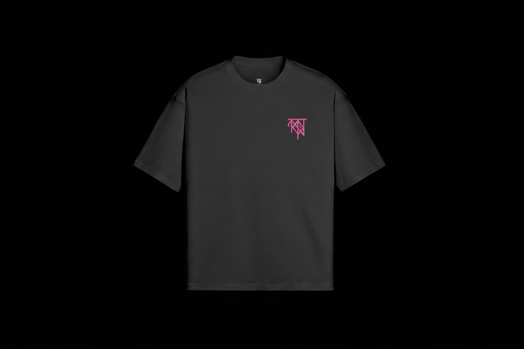 Pink Punisher Tee Front on black